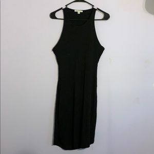 Black cotton open back dress